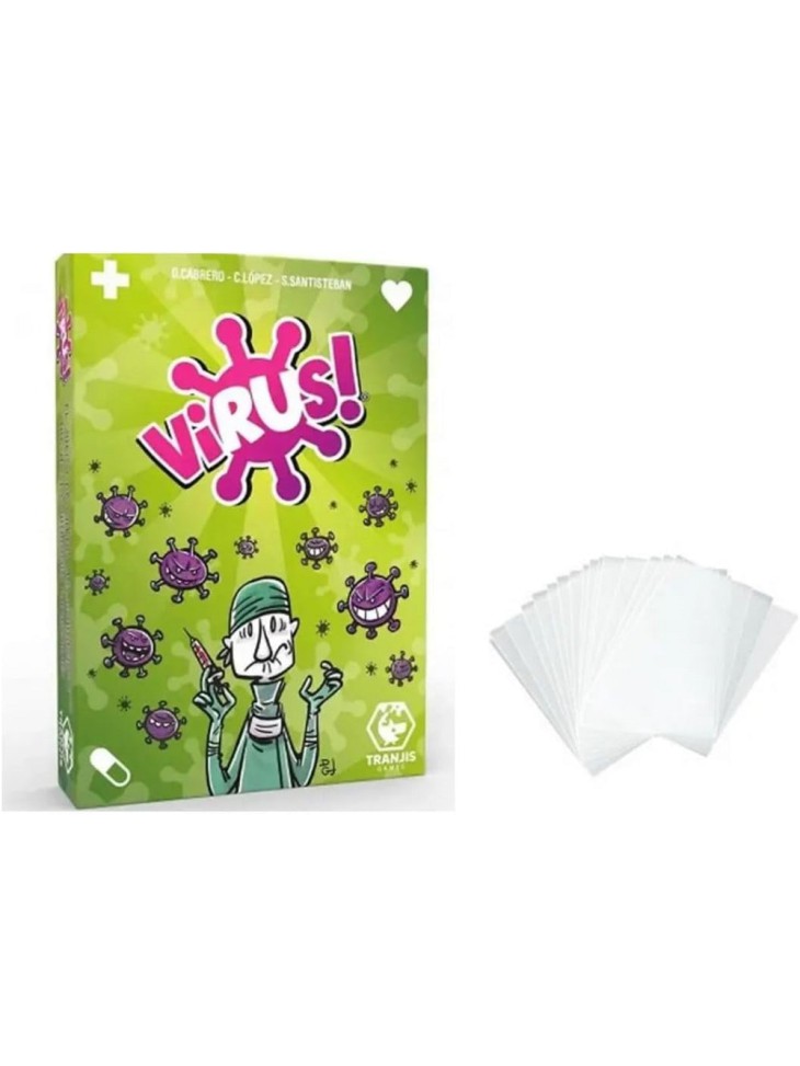 Juego de cartas- Virus! + 100 fundas - Tranjis Games