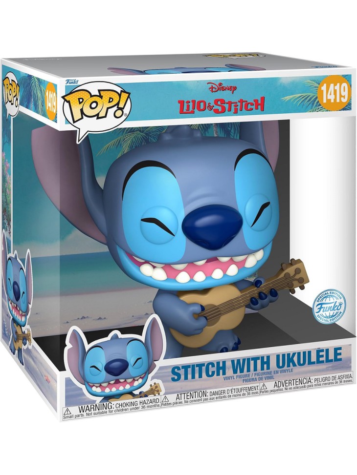 Funko Pop! Jumbo Stitch - with Ukele - Lilo and Stitch